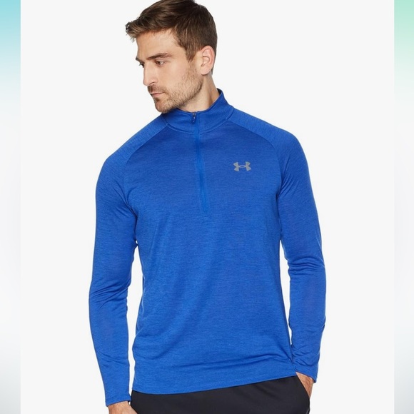 Under Armour UA Tech 1/2 Half Zip Royal Blue Medium Dri Fit Athletic Jacket - Picture 5 of 10